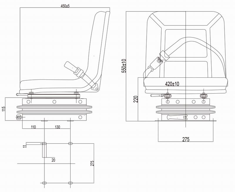 QC-WDT200型拖拉机减震座椅-2