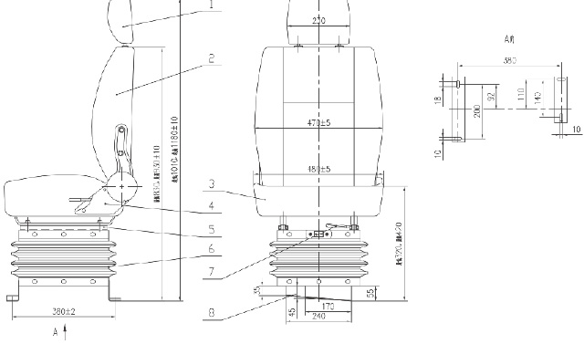 QJ-S2型可调空气悬浮减震座椅-2